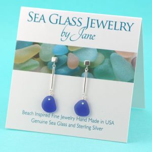 Classy-Cobalt-Blue-Sea-Glass-Earrings