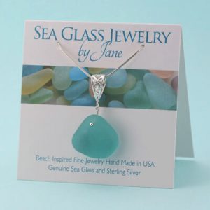 Aqua Sea Glass Insulator Pendant