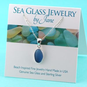 Sweet Cornflower Blue Sea Glass Pendant