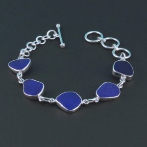 Beautiful Cobalt Blue Sea Glass Bracelet