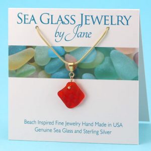 Red Sea Glass Vintage Hobnail Pendant
