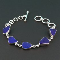 Rich Cobalt Blue Sea Glass Bracelet