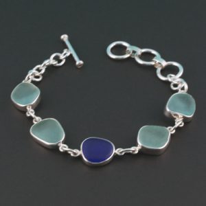 Ocean and Sky Sea Glass Bracelet