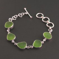 Lime Green Sea Glass Bracelet