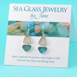 Watercolors Sea Glass Sailboat Earrings