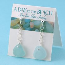 Lovely Sky Blue Sea Glass Earrings