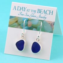 Genuine Cobalt Blue Sea Glass Earrings