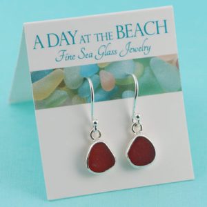 Cute Bright Red Sea Glsas Earrings