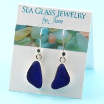 Perfect Shape Cobalt Blue Sea Glass Earrings