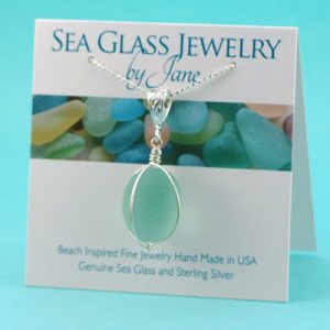 Lovely Antique Aqua Sea Glass Insulator Pendant