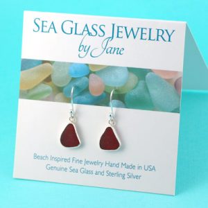 Royal Red Sea Glass Earrings