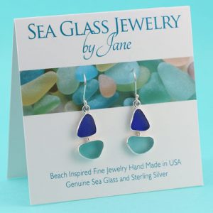 Aqua-&-Blue-Sea-Glass-Sailboat-Earrings