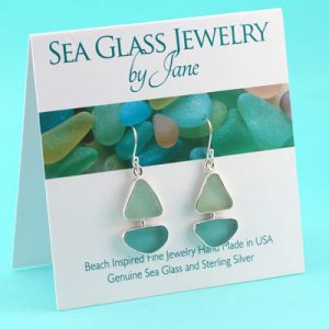 Aqua-&-Sea-Foam-Sea-Glass-Sailboat-Earrings