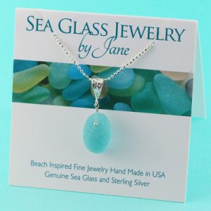 Adorable Aqua Sea Glass Pendant