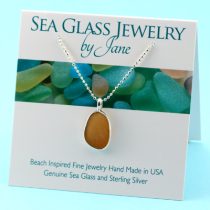 Sweet Butternut Amber Sea Glass Pendant