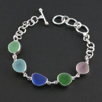 Five Pretty Colors Sea Glass Bracelet