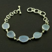 Serene Sky Blue Sea Glass Bracelet R
