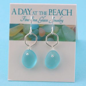 Artful Aqua Sea Glass Earrings