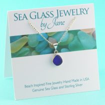 Small Cobalt Blue Sea Glass Pendant