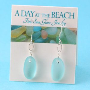 Charming Aqua Sea Glass Earrings