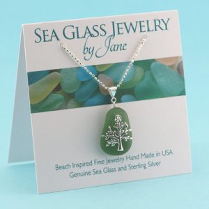 Perfect Olive Green Sea Glass Pendant