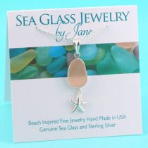 Pink Sea Glass Pendant with Sea Star