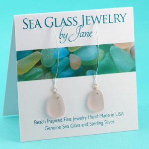Large Lavender Sea Glass Earrings