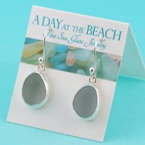 Smokey Gray Sea Glass Earrings
