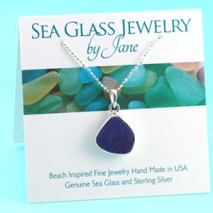 Beautiful Cobalt Blue Sea Glass Pendant