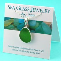 Large Lime Green Sea Glass Pendant