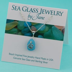 Small Turquoise Pendant with Lotus Charm