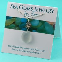Elegant Antique Gray Sea Glass Pendant