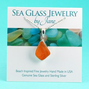 Uber Rare Orange Sea Glass Pendant