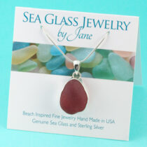 Ultra Rare Deep Purple Sea Glass Pendant