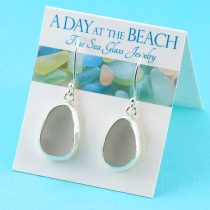 SmokeyGray Sea Glass Earrings