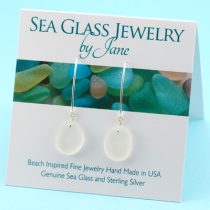 Snow White Sea Glass Earrings