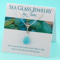 Aqua Good Luck Sea Glass Pendant