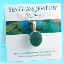 Perfect Aqua Teal Sea Glass Pendant