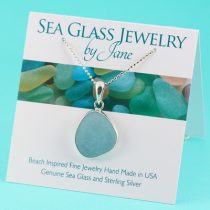 Sweet Aqua Blue Sea Glass Pendant