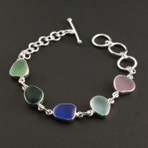 Rainbow of Colors Sea Glass Bracelet