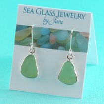 Groovy UV Green Sea Glass Earrings