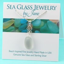 Vintage Gray Sea Glass Pendant