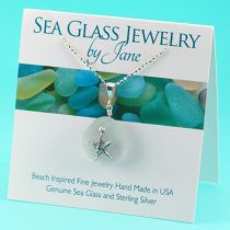 Gray Sea Glass Sea Star Pendant