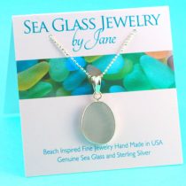 Vintage Soft Gray Sea Glass Pendant