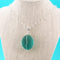 Antique Aqua Sea Glass Insulator Pendant