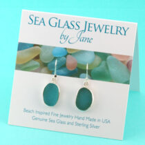 Elegant Deep Aqua Sea Glass Earrings