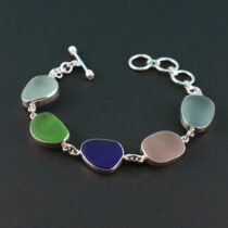 Five Pretty Colors Sea Glass Bracelet