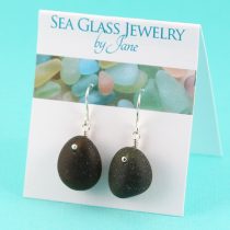 Antique Black Sea Glass Earrings