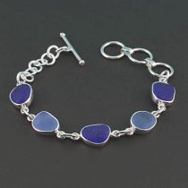 Blue Shades Sea Glass Bracelet