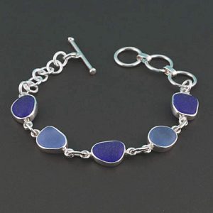 Blue Shades Sea Glass Bracelet